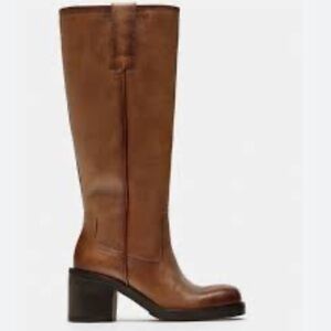 Zara Brown Leather Boots